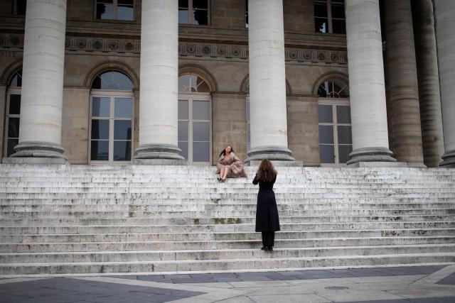 French internet personality Lena Situations arrives at the Palais Brongniart to attend the Ashi Studio Women's Haute Couture Spring/Summer 2026 collection fashion show as part of the Paris Haute Couture Fashion Week, in Paris, on January 29, 2026. (Photo by Guillaume BAPTISTE / AFP)