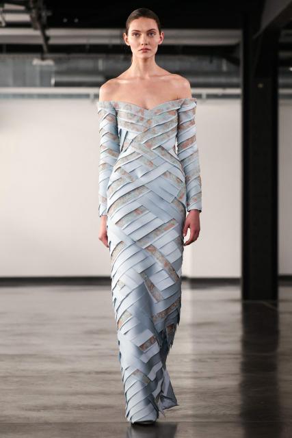 A model presents a creation by Rami Al Ali for the Women's Haute Couture Spring/Summer 2026 collection fashion show as part of the Paris Haute Couture Fashion Week, in Paris, on January 29, 2026. (Photo by Thomas SAMSON / AFP)