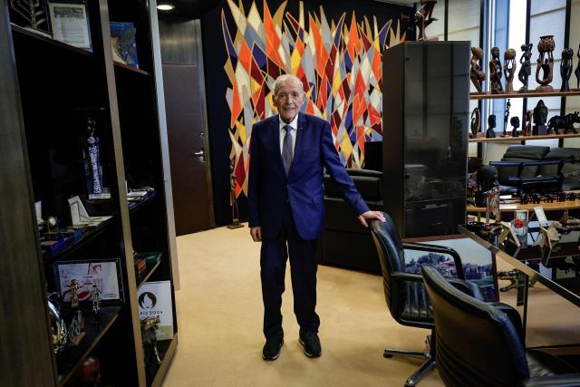 Mayor of Creteil Laurent Cathala and candidate for re-election in France's upcoming municipal elections poses during a photo session in his office at the city hall in Creteil, suburb of Paris on January 29, 2026. (Photo by STEPHANE DE SAKUTIN / AFP)