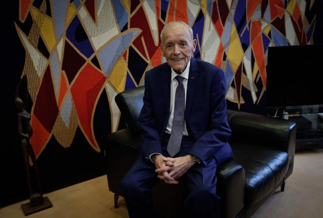 Mayor of Creteil Laurent Cathala and candidate for re-election in France's upcoming municipal elections poses during a photo session in his office at the city hall in Creteil, suburb of Paris on January 29, 2026. (Photo by STEPHANE DE SAKUTIN / AFP)