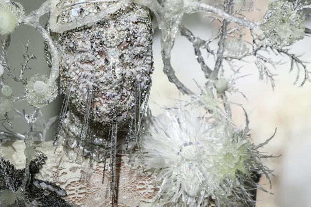 A model presents a creation for Germanier for the Women's Haute Couture Spring/Summer 2026 collection fashion show as part of the Paris Haute Couture Fashion Week, in Paris, on January 29, 2026. (Photo by Thomas SAMSON / AFP)