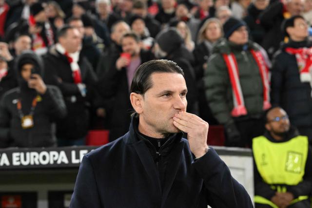 Young Boys' Swiss coach Gerardo Seoane looks on ahead the UEFA Europa League Group first round day 8 football match between VfB Stuttgart and Young Boys in Stuttgart, on January 29, 2026. (Photo by THOMAS KIENZLE / AFP)