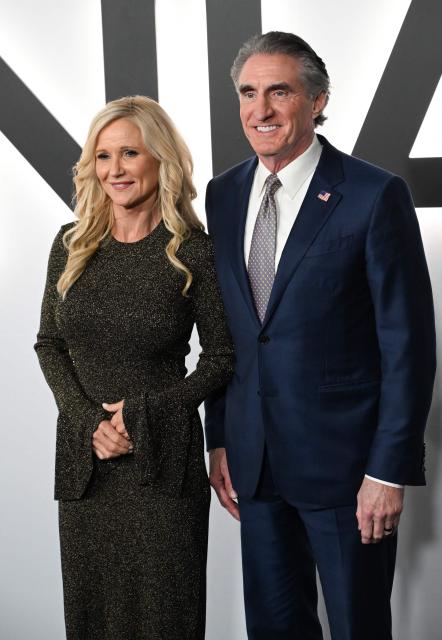US Secretary of the Interior Doug Burgum and his wife Kathryn Burgum attend the world premiere of Amazon MGM Studios' "Melania" at the Kennedy Center in Washington, DC, on January 29, 2026. (Photo by Alex WROBLEWSKI / AFP)