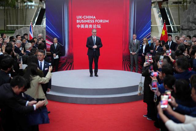 TOPSHOT - Britain's Prime Minister Keir Starmer delivers remarks during the UK-China Business Forum at the Bank of China in Beijing on January 30, 2026. Britain's Prime Minister Keir Starmer's visit to China is the first by a British premier since 2018 and follows a slew of Western leaders seeking a rapprochement with Beijing recently, pivoting from an increasingly unpredictable United States. (Photo by Carl Court / POOL / AFP)