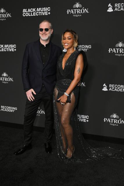 US rapper and actress Eve and Maximillion Cooper attend the Recording Academy Honors Black Music Collective at the Fairmont Century Plaza in Los Angeles on January 29, 2026. (Photo by Unique Nicole / AFP)