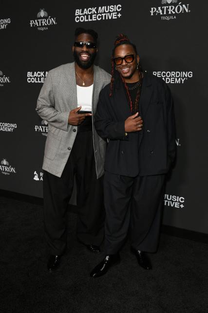 US rapper Tobe Nwigwe and music producer Kizzo attend the Recording Academy Honors Black Music Collective at the Fairmont Century Plaza in Los Angeles on January 29, 2026. (Photo by Unique Nicole / AFP)