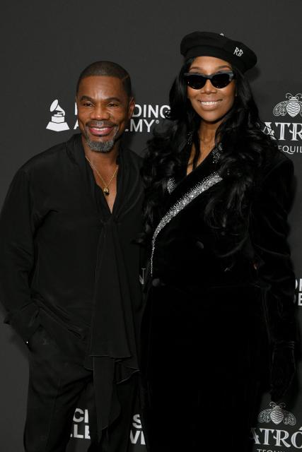 US singers Kirk Franklin and Brandy attend the Recording Academy Honors Black Music Collective at the Fairmont Century Plaza in Los Angeles on January 29, 2026. (Photo by Unique Nicole / AFP)