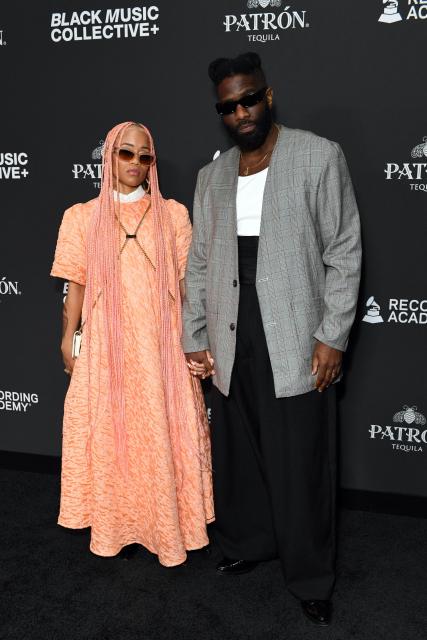US rapper Tobe Nwigwe and his wife Martica Ivory "Fat" Nwigwe attend the Recording Academy Honors Black Music Collective at the Fairmont Century Plaza in Los Angeles on January 29, 2026. (Photo by Unique Nicole / AFP)