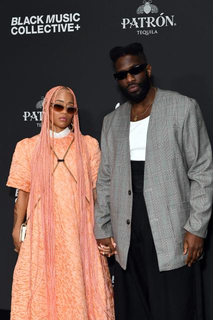 US rapper Tobe Nwigwe and his wife Martica Ivory "Fat" Nwigwe attend the Recording Academy Honors Black Music Collective at the Fairmont Century Plaza in Los Angeles on January 29, 2026. (Photo by Unique Nicole / AFP)