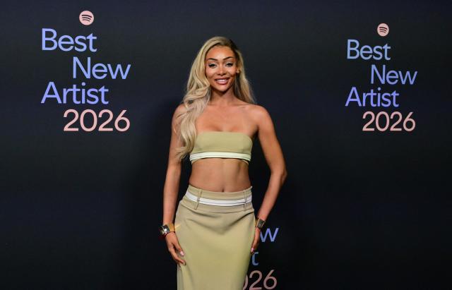 US media personality and entrepreneur Leah Talabi attends Spotify's 2026 Best New Artist Party in West Hollywood, California on January 29, 2026. (Photo by Frederic J. BROWN / AFP)