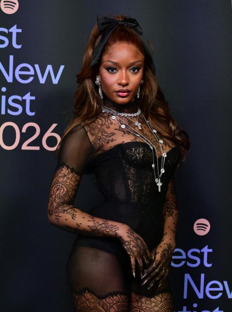 Nigerian singer-songwriter Ayra Starr attends Spotify's 2026 Best New Artist Party in West Hollywood, California on January 29, 2026. (Photo by Frederic J. BROWN / AFP)