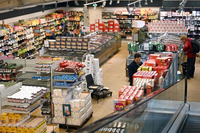 A photo shows a supermarket at the city of Sisimiut, Greenland on January 30, 2026. (Photo by Ina FASSBENDER / AFP)