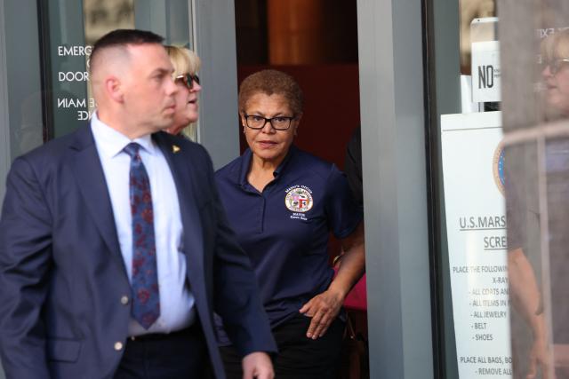 Los Angeles Mayor Karen Bass exits before speaking to the media after a hearing on Don Lemon at the Edward R. Roybal Federal Courthouse in Los Angeles on January 30, 2026. The Trump administration charged Lemon, a prominent journalist, with civil rights crimes over coverage of immigration protests in Minneapolis, as the US president branded a nurse shot dead by federal agents in the city an "agitator."
The arrest of former CNN anchor came as President Donald Trump walked back his conciliatory tone following public outrage over the killings of Alex Pretti and another American citizen in the Minnesota city. (Photo by Patrick T. Fallon / AFP)