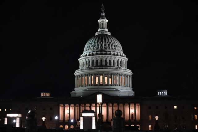 View of the US Capitol in Washington, DC, on January 30, 2026. US senators on January 30 approved a last-minute deal backed by President Donald Trump to avert the worst impacts of an imminent government shutdown, after Democratic anger over the killing of two protesters by immigration agents derailed funding talks. (Photo by Alex WROBLEWSKI / AFP)