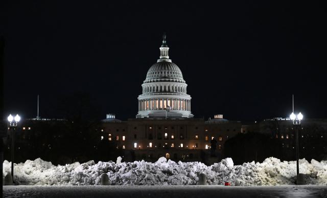 View of the US Capitol in Washington, DC, on January 30, 2026. US senators on January 30 approved a last-minute deal backed by President Donald Trump to avert the worst impacts of an imminent government shutdown, after Democratic anger over the killing of two protesters by immigration agents derailed funding talks. (Photo by Alex WROBLEWSKI / AFP)