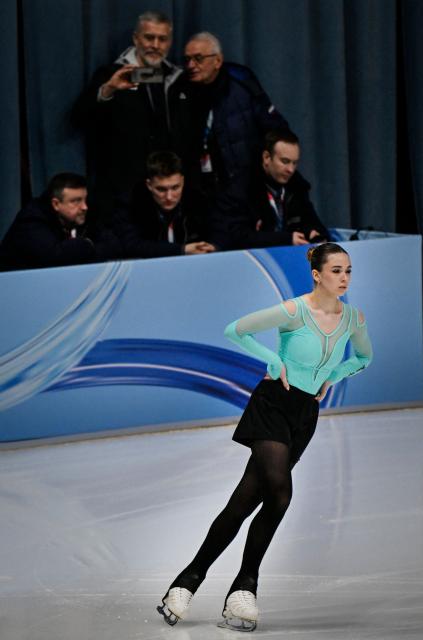 Russia's figure skater Kamila Valieva competes in Russia's Skate Jumping Championship at Navka arena in Moscow on January 31, 2026. Russian figure skating prodigy Kamila Valieva returns to competitive sport on Saturday hoping to roll back the years in a once promising career blighted by a doping scandal. Aged just 15 years she had propelled Russia to team gold at the 2022 Winter Games in Beijing, becoming the first female skater to land a quadruple jump in an Olympic competition, but that medal and all her other titles from December 2021 onwards were stripped after it emerged she had failed a doping test before the Winter Olympics, a decision the Kremlin denounced as "politicised". (Photo by Alexander NEMENOV / AFP)
