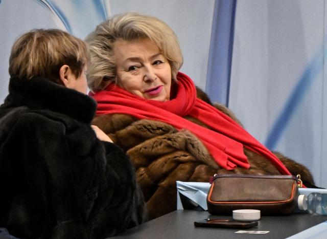 Legendary Russian figure skating coach Tatyana Tarasova watches Russia's Skate Jumping Championship at Navka arena in Moscow on January 31, 2026. Russian figure skating prodigy Kamila Valieva returns to competitive sport on Saturday hoping to roll back the years in a once promising career blighted by a doping scandal. Aged just 15 years she had propelled Russia to team gold at the 2022 Winter Games in Beijing, becoming the first female skater to land a quadruple jump in an Olympic competition, but that medal and all her other titles from December 2021 onwards were stripped after it emerged she had failed a doping test before the Winter Olympics, a decision the Kremlin denounced as "politicised". (Photo by Alexander NEMENOV / AFP)