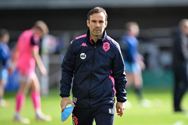 Stade Français' French attack coach Morgan Parra attends a warm up session before the French Top14 rugby union match between Montpellier Herault Rugby and Stade Francais Paris at the GGL Stadium in Montpellier, southern France on January 31, 2026. (Photo by Gabriel BOUYS / AFP)