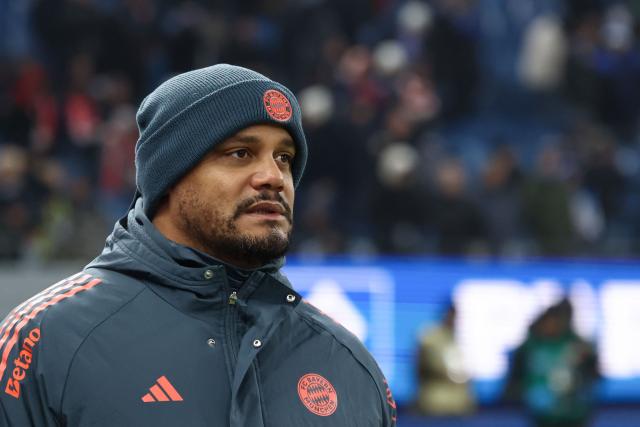 Bayern Munich's Belgian head coach Vincent Kompany looks on prior to the German first division Bundesliga football match between Hamburger SV and FC Bayern Munich in Hamburg, northern Germany on January 31, 2026. (Photo by IBRAHIM OT / AFP) / DFL REGULATIONS PROHIBIT ANY USE OF PHOTOGRAPHS AS IMAGE SEQUENCES AND/OR QUASI-VIDEO