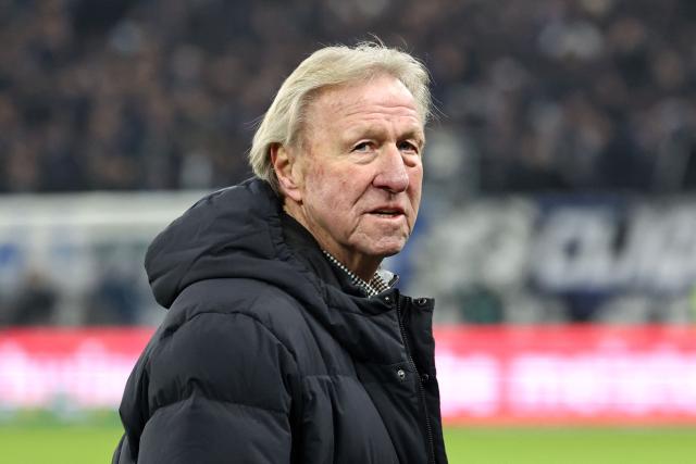 German football manager Horst Hrubesch looks on prior to the German first division Bundesliga football match between Hamburger SV and FC Bayern Munich in Hamburg, northern Germany on January 31, 2026. (Photo by IBRAHIM OT / AFP) / DFL REGULATIONS PROHIBIT ANY USE OF PHOTOGRAPHS AS IMAGE SEQUENCES AND/OR QUASI-VIDEO
