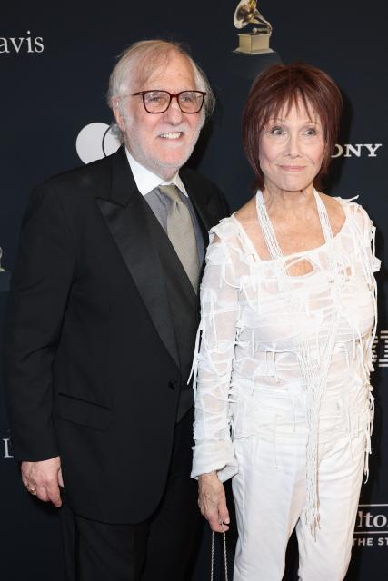 US producer and writer Fred Rappoport and US actress and producer Michele Lee attend the Recording Academy and Clive Davis' Salute To Industry Icons pre-Grammy gala at the Beverly Hilton hotel in Beverly Hills, California on January 31, 2026. (Photo by Patrick T. Fallon / AFP)