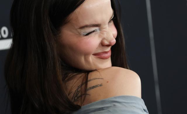 US singer Dove Cameron attends the Recording Academy and Clive Davis' Salute To Industry Icons pre-Grammy gala at the Beverly Hilton hotel in Beverly Hills, California on January 31, 2026. (Photo by Patrick T. Fallon / AFP)