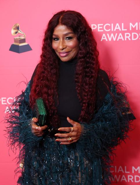 US singer Chaka Khan attends the 2026 Recording Academy's Special Merit Awards held at the Wilshire Ebell Theatre in Los Angeles, on January 31, 2026. (Photo by Michael Tran / AFP)