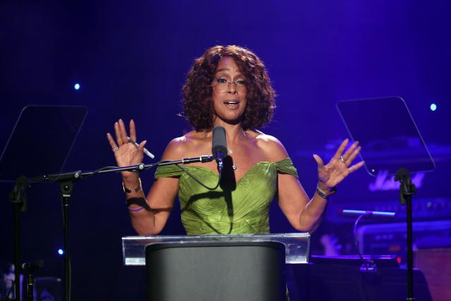 US journalist Gayle King speaks onstage during the Recording Academy and Clive Davis' Salute To Industry Icons pre-Grammy gala at the Beverly Hilton hotel in Beverly Hills, California on January 31, 2026. (Photo by Patrick T. Fallon / AFP)