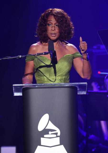 US journalist Gayle King speaks onstage during the Recording Academy and Clive Davis' Salute To Industry Icons pre-Grammy gala at the Beverly Hilton hotel in Beverly Hills, California on January 31, 2026. (Photo by Patrick T. Fallon / AFP)