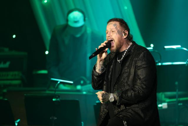 US singer Jelly Roll performs onstage during the Recording Academy and Clive Davis' Salute To Industry Icons pre-Grammy gala at the Beverly Hilton hotel in Beverly Hills, California on January 31, 2026. (Photo by Patrick T. Fallon / AFP)