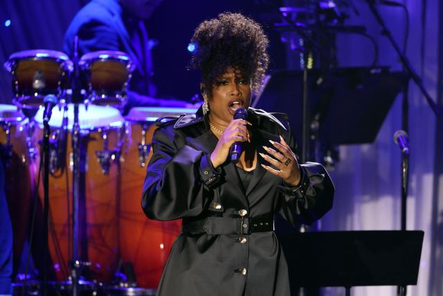 US singer–songwriter Jennifer Hudson performs onstage during the Recording Academy and Clive Davis' Salute To Industry Icons pre-Grammy gala at the Beverly Hilton hotel in Beverly Hills, California on January 31, 2026. (Photo by Patrick T. Fallon / AFP)