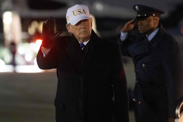US President Donald Trump steps off Air Force One upon arrival at Joint Base Andrews in Maryland on February 1, 2026, as he returns from Palm Beach, Florida. (Photo by SAUL LOEB / AFP)