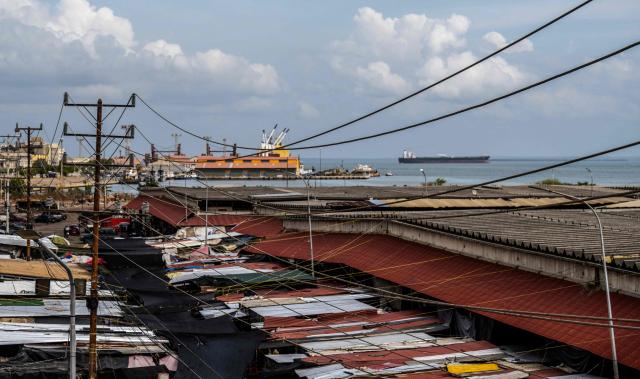 This view shows the crude oil tanker Blasa from Panama on Lake Maracaibo in Maracaibo, Venezuela on February 1, 2026. Venezuelan interim President Delcy Rodriguez of oil-rich Venezuela said on January 30, 2026, she had agreed on energy cooperation with India, a day after Caracas opened its hydrocarbons sector to private companies. (Photo by Maryorin Mendez / AFP)