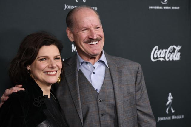 US american football coach Bill Cowher and his wife Veronica Stigeler attend Universal Music Group's Grammy after party at Nya Studios West in Los Angeles on February 1, 2026. (Photo by Michael Tran / AFP)