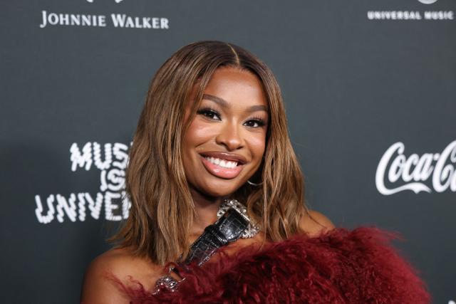 US singer-songwriter and actress Coco Jones attends Universal Music Group's Grammy after party at Nya Studios West in Los Angeles on February 1, 2026. (Photo by Michael Tran / AFP)