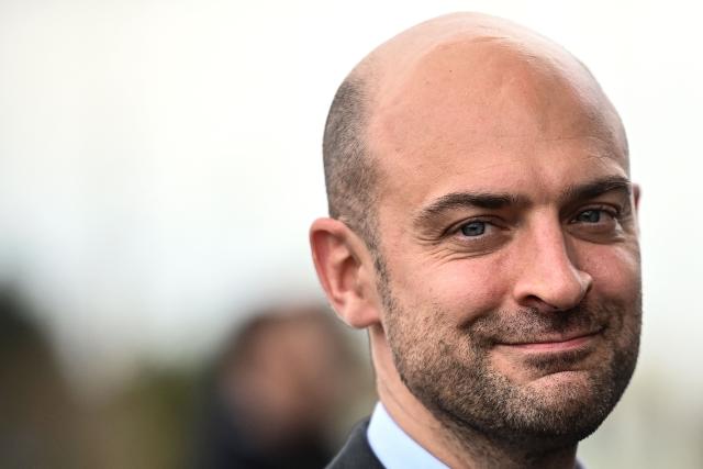 France's Minister for Europe and Foreign Affairs Jean-Noel Barrot smiles during a visit to the Fonroche Lighting solar lighting company in Sainte-Colombe-en-Bruilhois, south-western France on February 2, 2026. (Photo by Christophe ARCHAMBAULT / AFP)