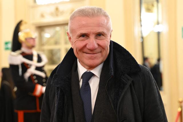Former athlete Sergey Bubka arrives for the opening ceremony of the 145th IOC Session at La Scala Theatre in Milan on February 2, 2026. (Photo by PIERO CRUCIATTI / AFP)