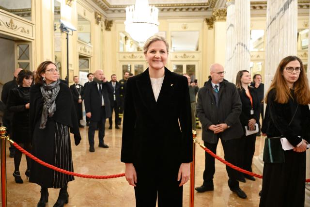 IOC President Kirsty Coventry arrives for the opening ceremony of the 145th IOC Session at La Scala Theatre in Milan on February 2, 2026. (Photo by PIERO CRUCIATTI / AFP)