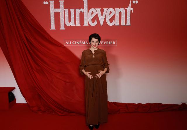 French actress Noemie Merlant poses during a photocall before the screening of the movie 'Wuthering Heights' at the Grand Rex theater in Paris on February 2, 2026. (Photo by GEOFFROY VAN DER HASSELT / AFP)