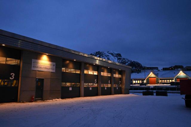 A photo shows the building of the Greenland School of Minerals and Petroleum in Sisimiut, Greenland on February 2, 2026. (Photo by Ina FASSBENDER / AFP)