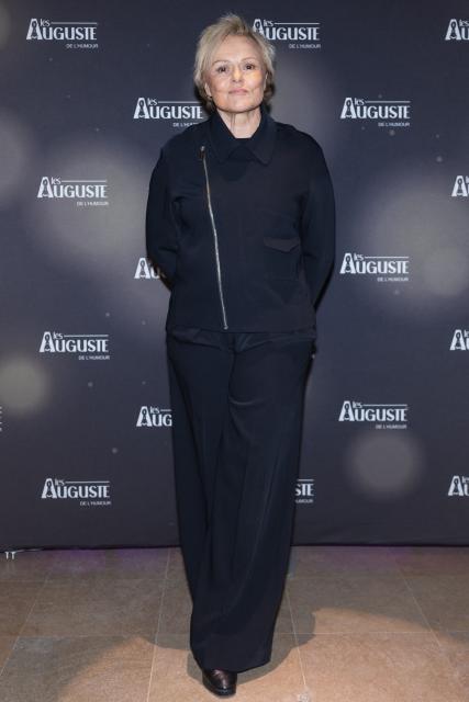 French actress and Honorary Award Recipient, Muriel Robin, poses during the second edition of the Auguste de l'Humour awards ceremony for stand-up comedy and humorous performances at the "Nouveau Siecle" venue in Lille, northern France, on February 2, 2026. Elodie Poux was crowned comedian of the year at the second edition of the Auguste de l'humour awards in Lille on February 2, 2026, during a ceremony that sought to honour women after criticism of the overrepresentation of men among the nominees. (Photo by Sameer Al-DOUMY / AFP)