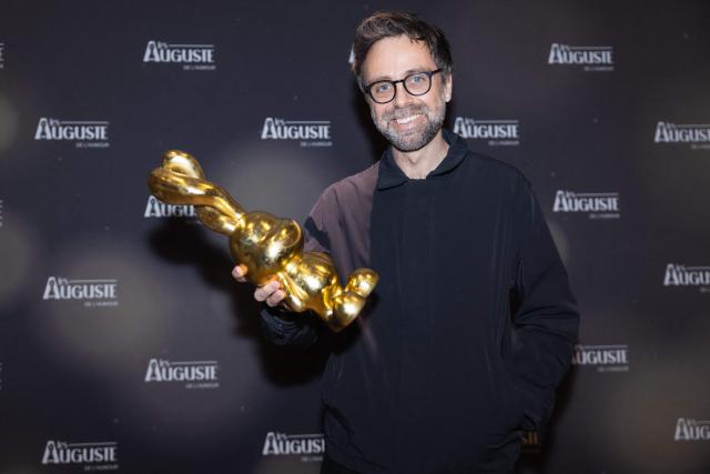 Franco-Portuguese journalist, comedian and videographer David Castello-Lopes poses during the second edition of the Auguste de l'Humour awards ceremony for stand-up comedy and humorous performances at the "Nouveau Siecle" venue in Lille, northern France, on February 2, 2026. Elodie Poux was crowned comedian of the year at the second edition of the Auguste de l'humour awards in Lille on February 2, 2026, during a ceremony that sought to honour women after criticism of the overrepresentation of men among the nominees. (Photo by Sameer Al-DOUMY / AFP)