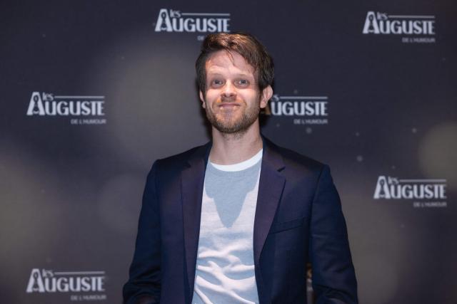 French comedian Simon Noens poses during the second edition of the Auguste de l'Humour awards ceremony for stand-up comedy and humorous performances at the "Nouveau Siecle" venue in Lille, northern France, on February 2, 2026. Elodie Poux was crowned comedian of the year at the second edition of the Auguste de l'humour awards in Lille on February 2, 2026, during a ceremony that sought to honour women after criticism of the overrepresentation of men among the nominees. (Photo by Sameer Al-DOUMY / AFP)