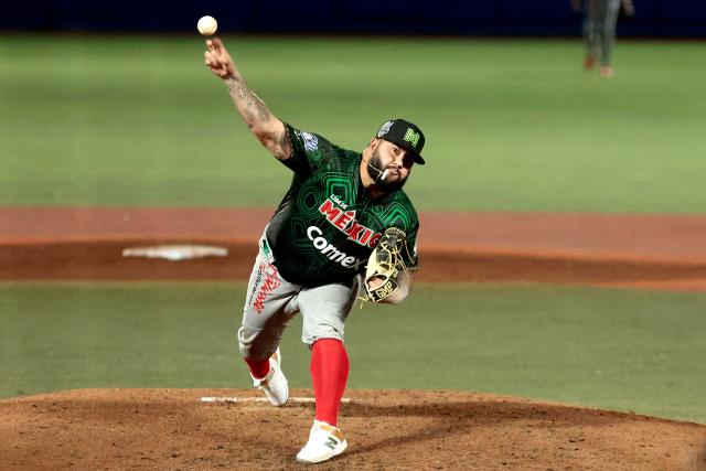 Charros de Jalisco's #54 Luis Ivan Rodriguez pitches in the second inning of the Caribbean Series baseball tournament fourth game between Mexico's Charros de Jalisco and Panama's Federales de Chiriqui at the Panamerican Stadium in Jalisco, Mexico, on February 2, 2026. (Photo by Ulises Ruiz / AFP)