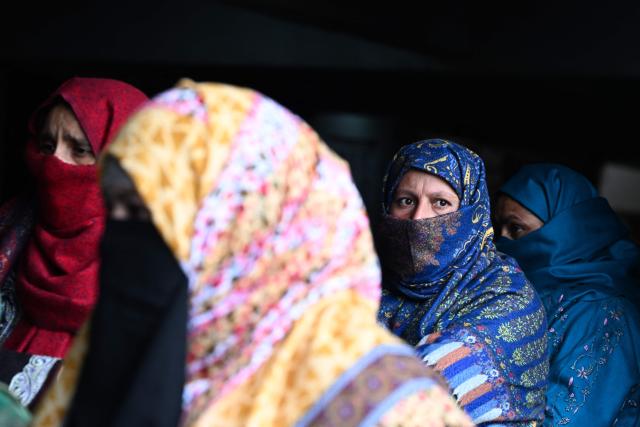 Kashmiri Anganwadi workers protest demanding better working conditions for women in Srinagar on February 3, 2026. (Photo by Tauseef MUSTAFA / AFP)