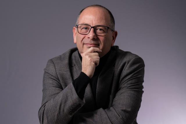 French Socialist Party's (PS) David Fournier candidate in the Avignon upcoming municipal elections poses during a photo session in Avignon on February 2, 2026. (Photo by Miguel MEDINA / AFP)