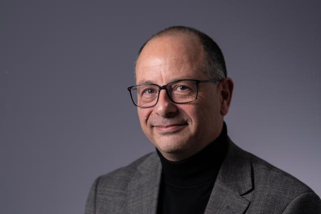 French Socialist Party's (PS) David Fournier candidate in the Avignon upcoming municipal elections poses during a photo session in Avignon on February 2, 2026. (Photo by Miguel MEDINA / AFP)