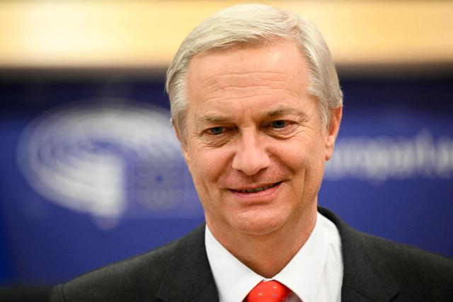 Chile's President-elect Jose Antonio Kast reacts as he arrives to attend a Transatlantic Summit at The European Union (EU) Headquarters in Brussels on February 3, 2026. (Photo by NICOLAS TUCAT / AFP)