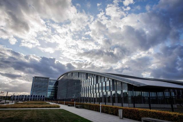 (FILES) This photograph shows the NATO headquarters in Brussels on September 12, 2025. NATO said on February 3, 2026, that military planning has started for a new mission to bolster security in the Arctic, after US President Donald Trump made protecting the region central to his demands for Greenland. (Photo by Simon Wohlfahrt / AFP)