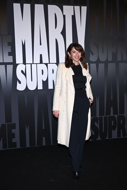 French actress Aure Atika poses before a screening of the film "Marty Supreme" at the Grand Rex Cinema in Paris on February 3, 2026. (Photo by Julie SEBADELHA / AFP)